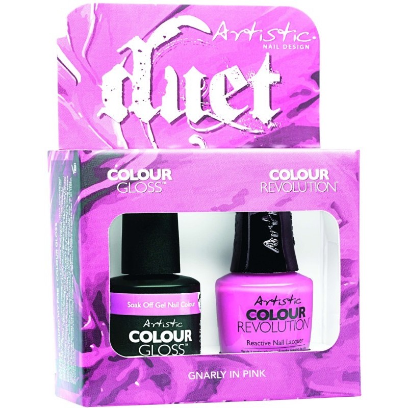 Rinkinys gelis lakas ir nagų lakas Artistic Mind Gnarly In Pink 2x15 ml Rinkinys gelis lakas ir nagų lakas Artistic Mind Gnarly In Pink 2x15 ml