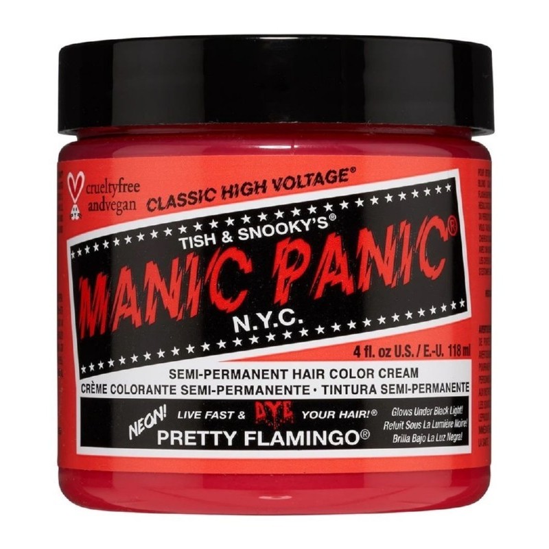 Pusiau ilgalaikiai plaukų dažai Manic Panic Neon Pretty Flamingo 118 ml Pusiau ilgalaikiai plaukų dažai Manic Panic Neon Pretty Flamingo 118 ml