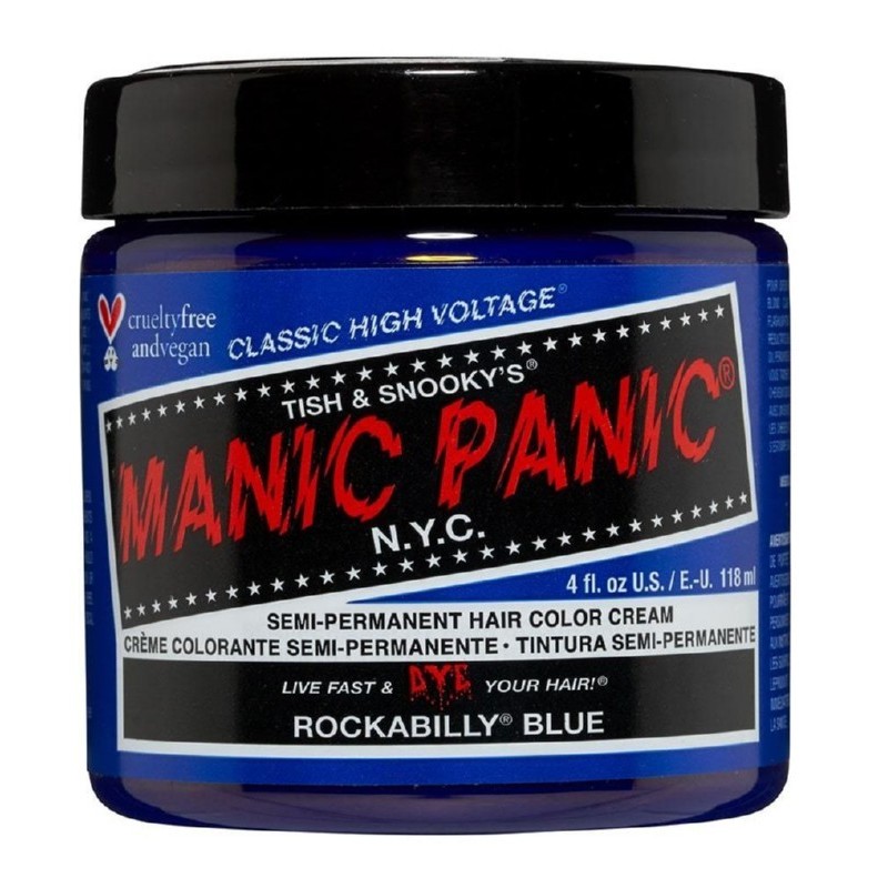 Pusiau ilgalaikiai plaukų dažai Manic Panic Rockabilly Blue 118 ml Pusiau ilgalaikiai plaukų dažai Manic Panic Rockabilly Blue 118 ml