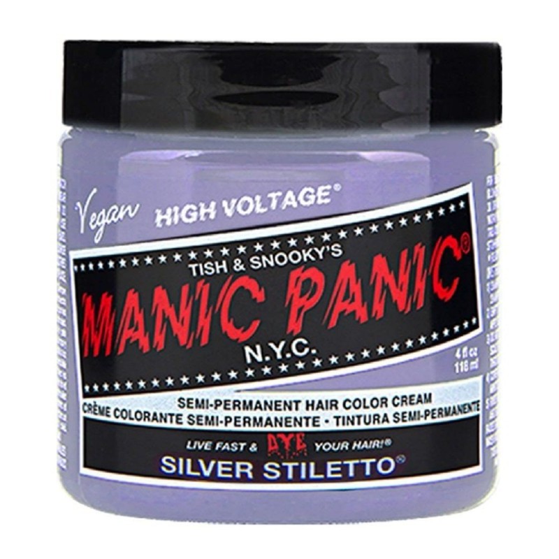 Pusiau ilgalaikiai plaukų dažai Manic Panic Silver Stiletto 118 ml Pusiau ilgalaikiai plaukų dažai Manic Panic Silver Stiletto 118 ml
