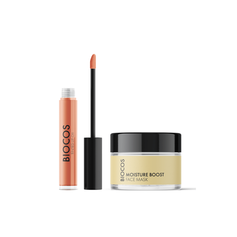 Drėkinamoji veido kaukė + lūpų aliejus su spalva 01 PEACHY APRICOT Drėkinamoji veido kaukė + lūpų aliejus su spalva 01 PEACHY APRICOT