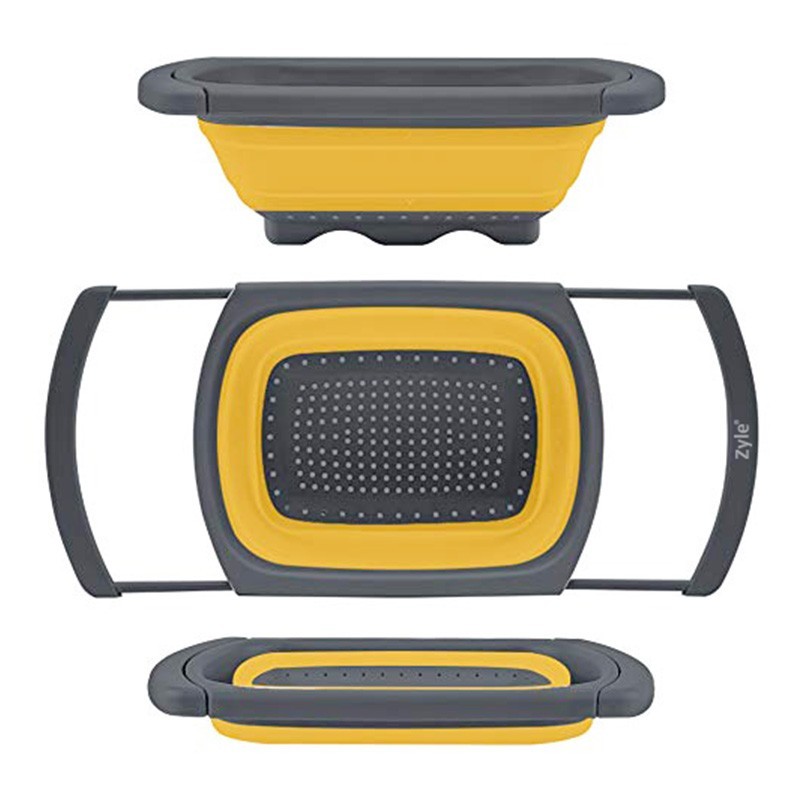 Silikoninis koštuvas su ištraukiamomis rankenomis geltonas