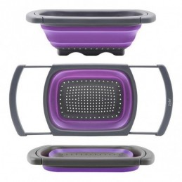 Silikoninis koštuvas su ištraukiamomis rankenomis violetinis