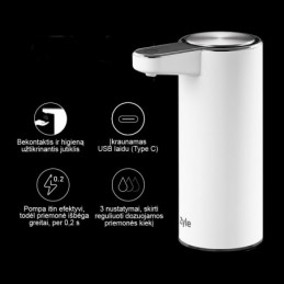 Bekontaktis skysto muilo dozatorius Zyle baltas 250 ml