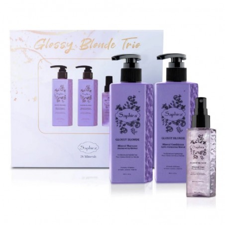 Plaukų priežiūros priemonių rinkinys Glossy Blonde Trio