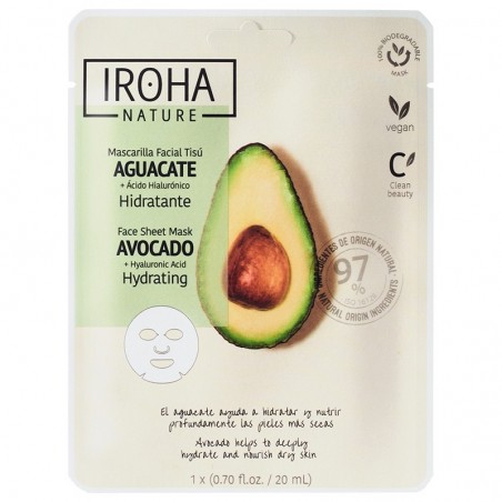 Drėkinamoji veido kaukė Iroha Avocado