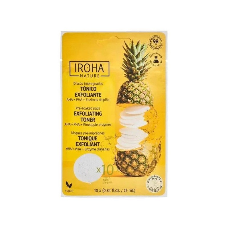 Veidą skaistinantys padeliai Iroha Nature Pineapple 10 vnt Veidą skaistinantys padeliai Iroha Nature Pineapple 10 vnt