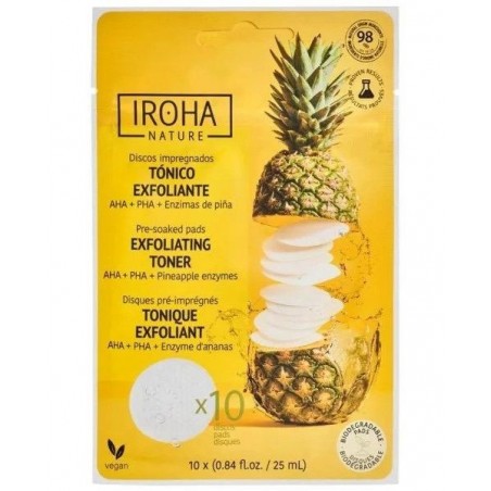 Veidą skaistinantys padeliai Iroha Nature Pineapple 10 vnt