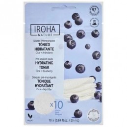 Veidą drėkinantys padeliai Iroha Nature Blueberry 10 vnt.